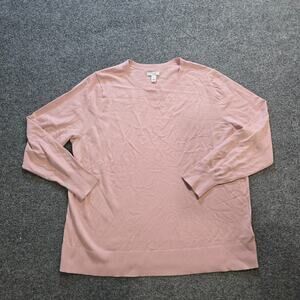 Daily Ritual Sweater Womens 3X Pink Lightweight Knit Crew Neck Casual Capsule
